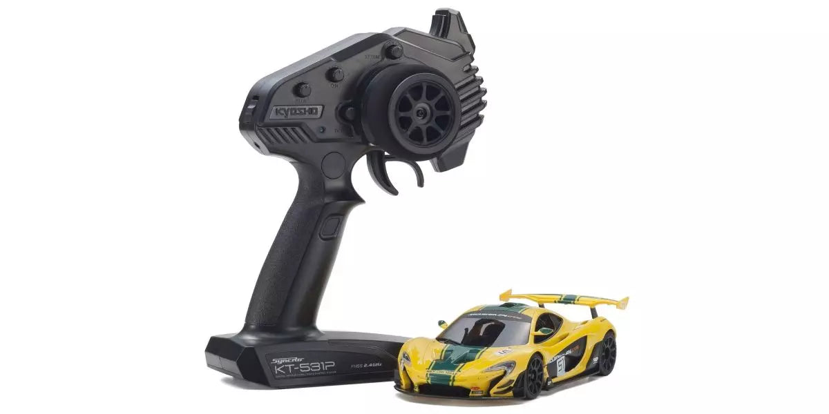 Kyosho Mini-Z McLaren P1 GTR Yellow/Green RWD MR-04 Readyset KYO-32375YG