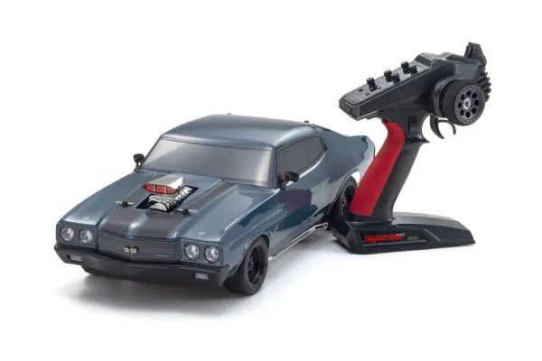 KYOSHO 1/10 FAZER MK2 1970 CHEVROLET CHEVELLE SUPERCHARGED BRUSHLESS ELECTRIC ON ROAD LWB RC CAR - DARK BLUE  KYO-34494T1