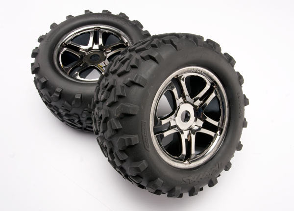TRAXXAS WHEELS AND TYRES ASSY FOR BRUSHLESS EMAXX