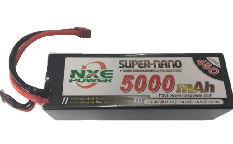 11.1v 5000mah 45c Hard case Lipo w/Deans