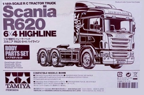 T56514 TAMIYA SCANIA R620 6X4 HIGHLINE BODY Tamiya
