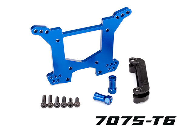 6738X TRAXXAS SHOCK TOWER REAR 7075-T6 ALUMBLUE-ANOD (1)/ BODY MOUNT BRACKET (1)