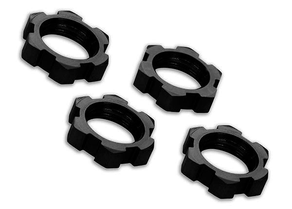 7758A TRAXXAS WHEEL NUTS SPLINED 17MM BLACK-ANOD (4)