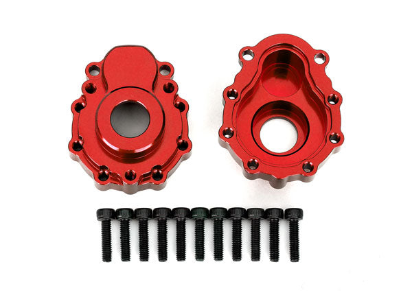 8251R TRAXXAS PORTAL HOUSINGS OUTER 6061-T6 ALUM RED-ANOD (2)
