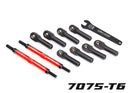 8638R TRAXXAS TOE LINKS E-REVO VXL (TUBES RED-ANODIZED) (144mm) (2)