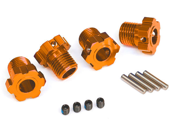 8654A TRAXXAS WHEEL HUBS SPLINED 17MM (ORANGE-ANODIZED) (4)