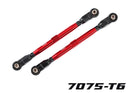 8997R TRAXXAS TOE LINKS FRONT (TUBES RED-ANOD 6061-T6 ALUM) (2) (USE WITH