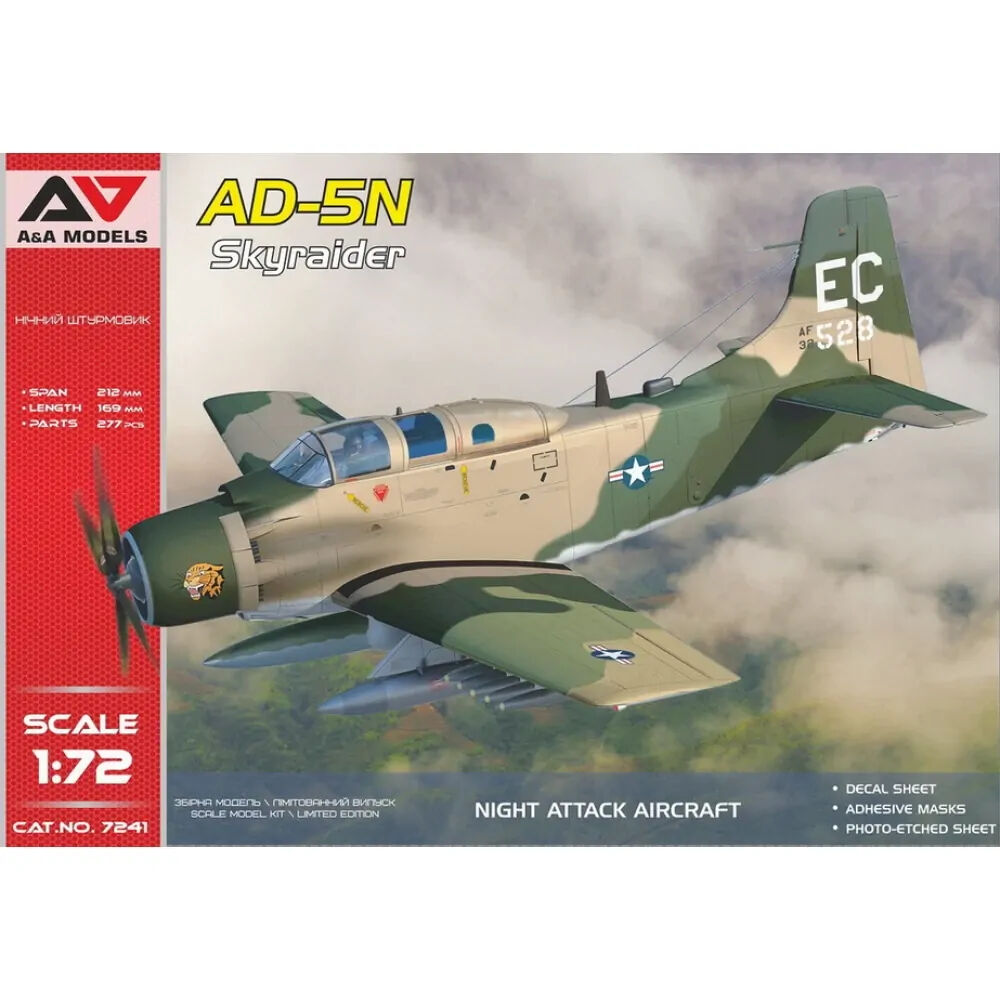 A&A Models 1/72 AD-5N SkyRaider night attack aircraft Plastic Model Kit AAM7241