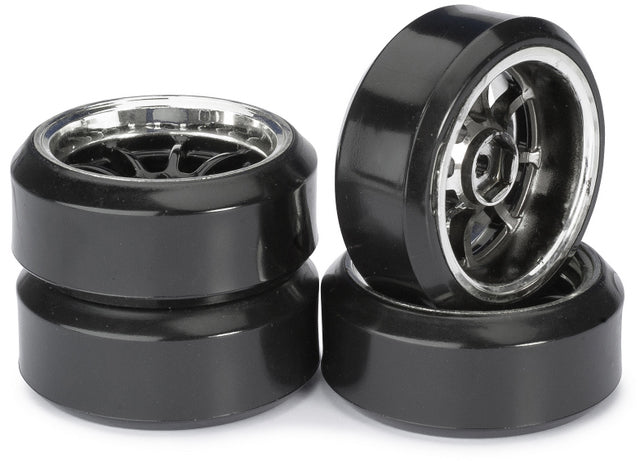 AB2510045 Absima Wheel Set Drift LP " 9 Spoke / Profile C" black/chrome 1:10 (4 pcs)