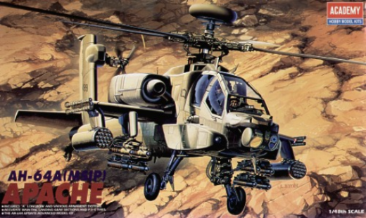 ACA-12262 Academy 1/48 AH-64A Apache Plastic Model Kit [12262]