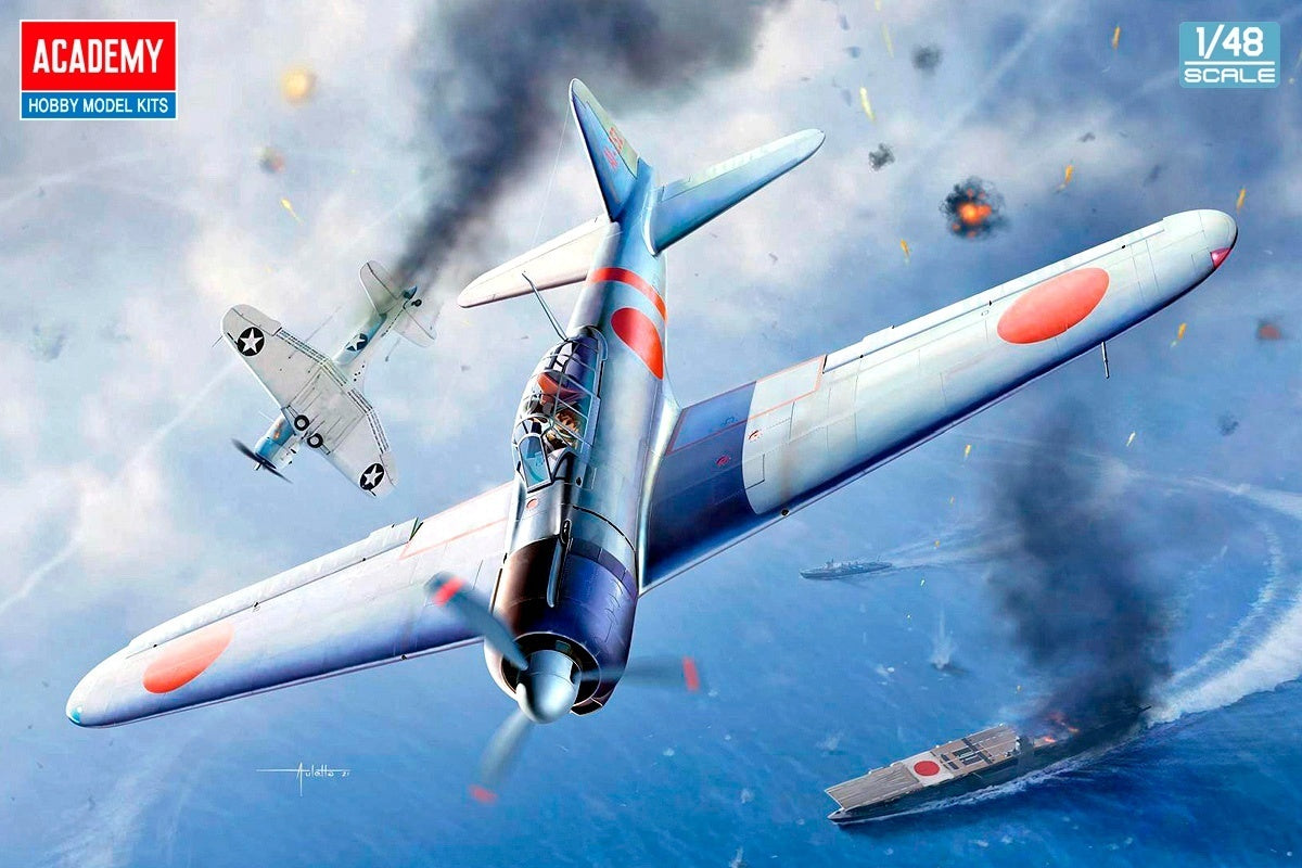 ACA-12352 Academy 1/48 A6M2b Zero Fighter Model 21 "Battle of Midway" Plastic Model Kit Academy