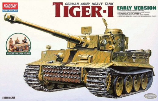 ACA-13264 Academy 1/35 Tiger I WWII Tank 'Exterior Model' Plastic Model Kit [13264]