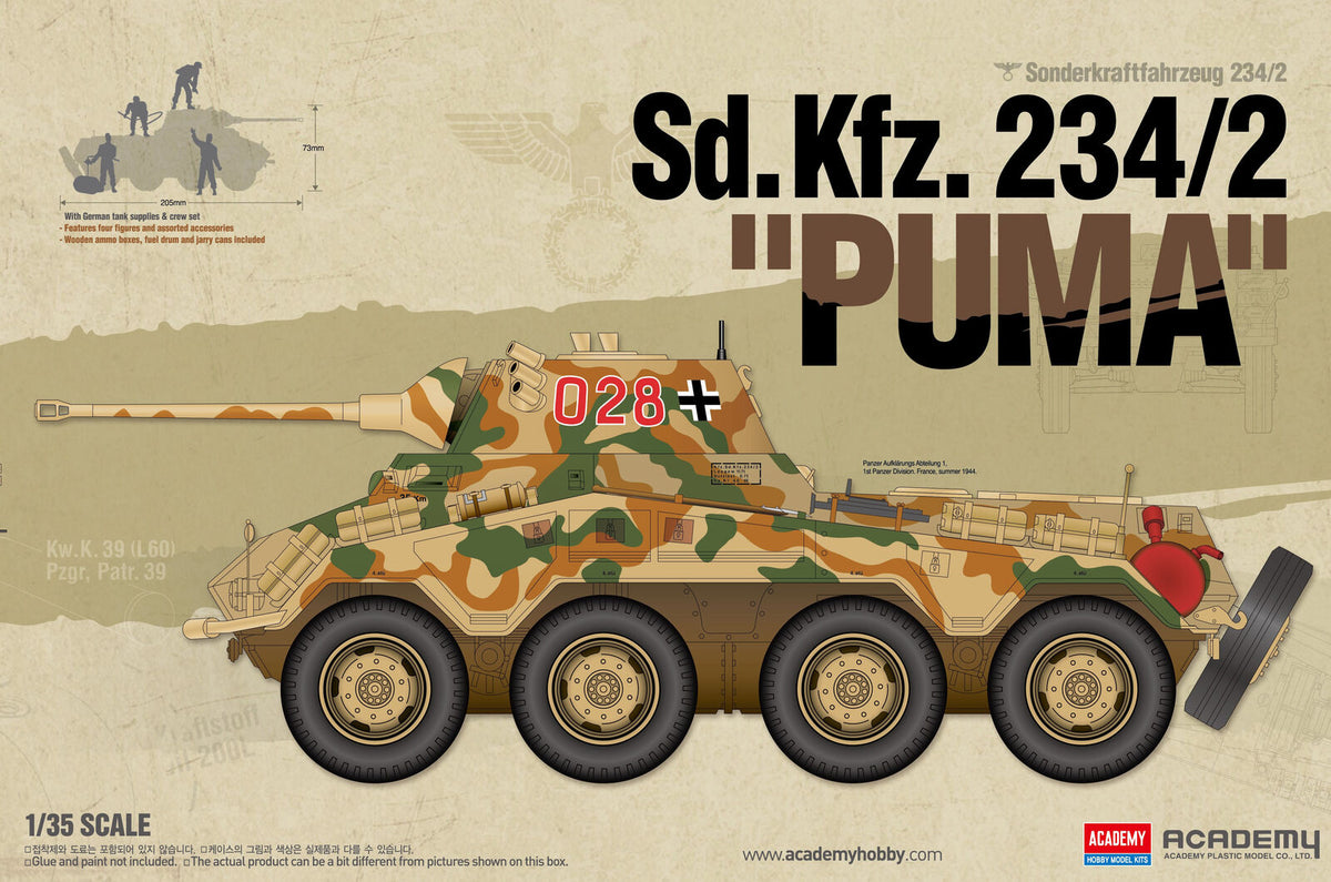 Academy 1/35 Sd.Kfz.234/2 Puma Plastic Model Kit ACA-13514