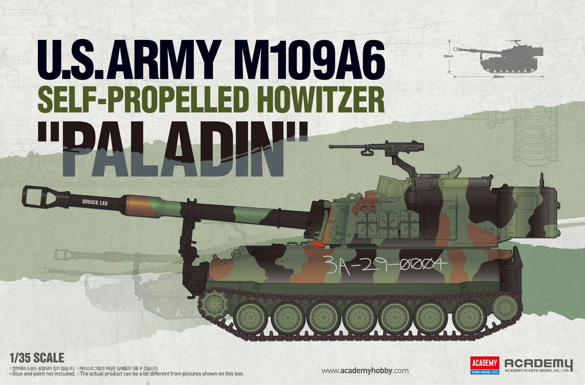 Academy 1/35 U.S. Army Self-Propelled Howitzer M109A6 Paladin Plastic Model Kit ACA-13515