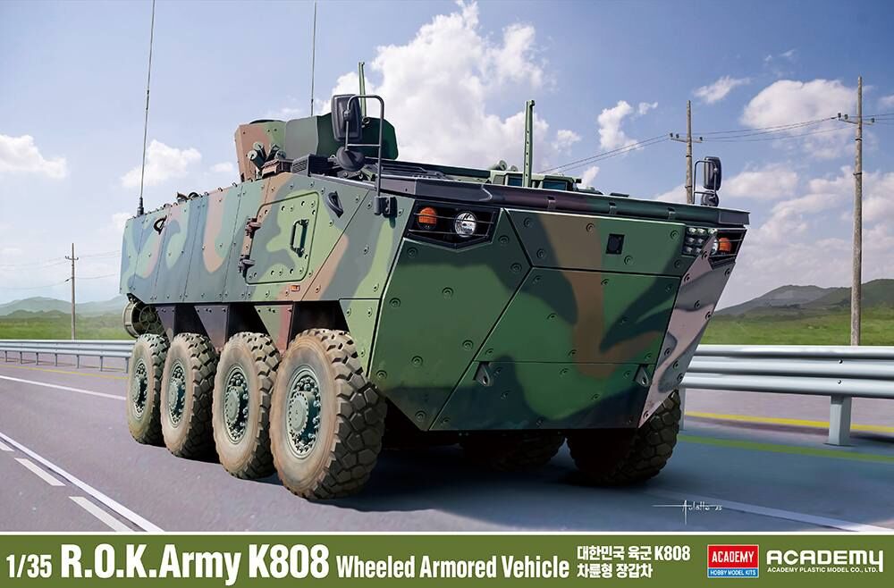 Academy 1/35 R.O.K. Army K808 Wheeled Armored Vehicle Plastic Model Kit ACA-13569