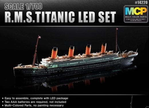 ACA-14220 Academy 1/700 R.M.S. Titanic + LED Set MCP Plastic Model Kit [14220]
