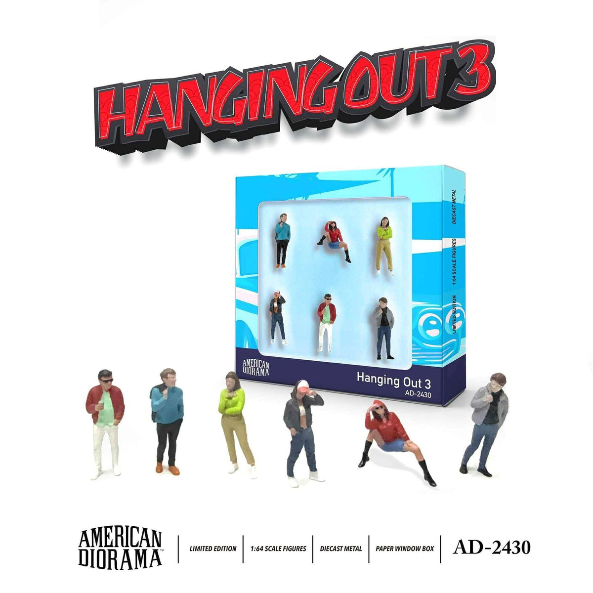 American Diorama 1/64 Hanging Out 3 Figure Set AD-2430