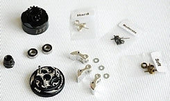 AG21-M067 Clutch Bell COMBO SET(Clutch bell 13T with vented*1+ Bearing 5*10 ( 2pcs) + 34 mm Flywheel (Black)*1 + 3pc Type cluth shoe (Alum) with 3 differ Argus