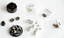 AG21-M068 Clutch Bell COMBO SET(Clutch bell 14T with vented*1+ Bearing 5*10 ( 2pcs) + 34 mm Flywheel (Black)*1 + 3pc Type cluth shoe (Alum) with 3 different s Argus