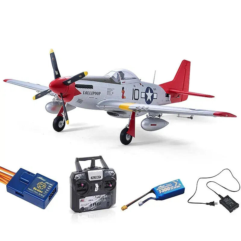 Arrows Hobby 850mm P-51 RTF w/ Vector RC Aircraft - Mode 2 AH029R-VEC-2