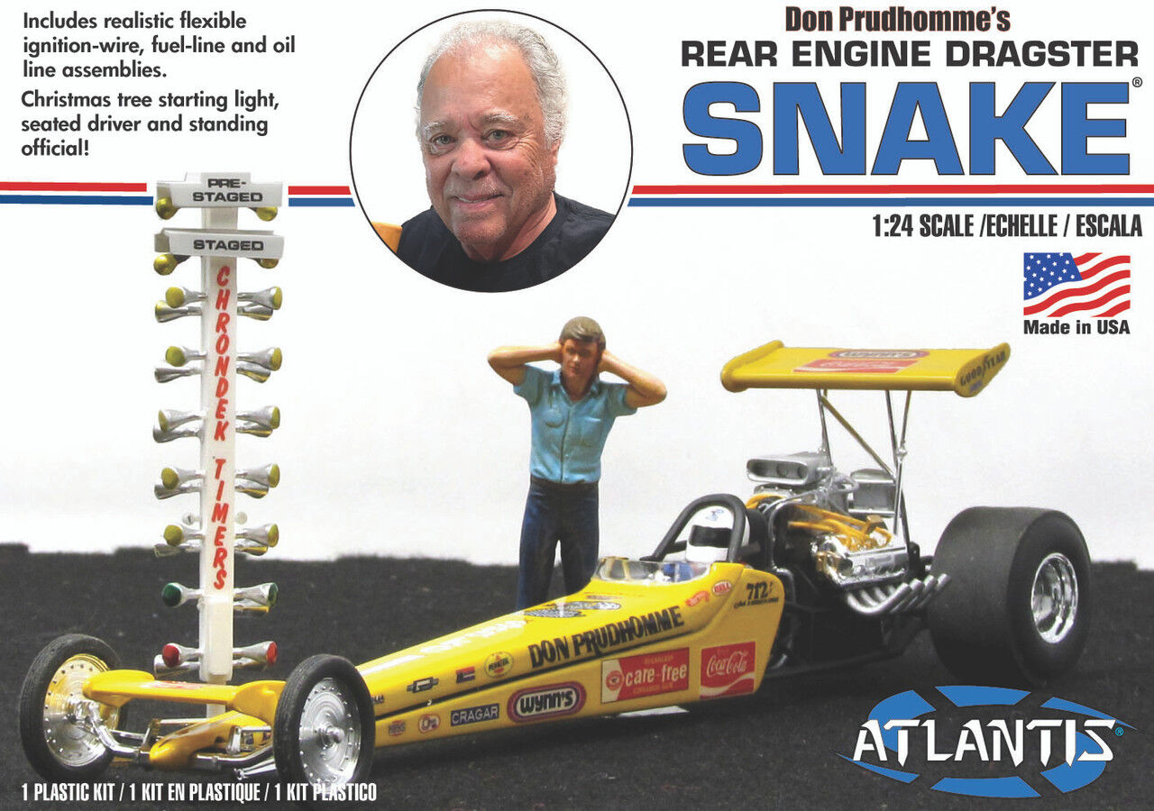 Atlantis 1/24 Don Prudhomme Snake Rear Engine Dragster Plastic Model Kit