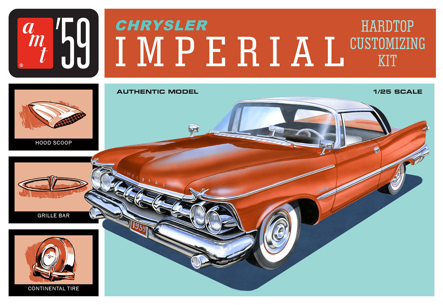 AMT1136 AMT 1/25 1959 Chrysler Imperial Plastic Model Kit AMT