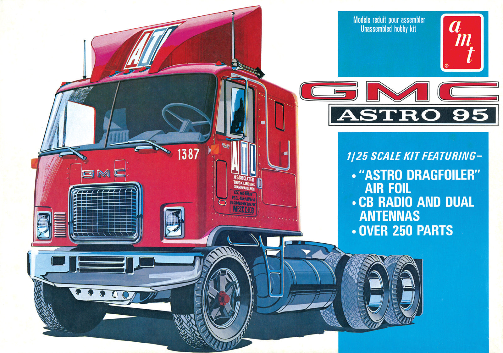 AMT1140 AMT 1/25 GMC Astro 95 Semi Tractor Plastic Model Kit AMT