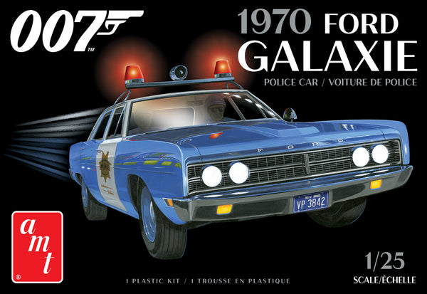 AMT1172M AMT 1/25 1970 Ford Galaxie Police Car (James Bond) 2T Plastic Model Kit