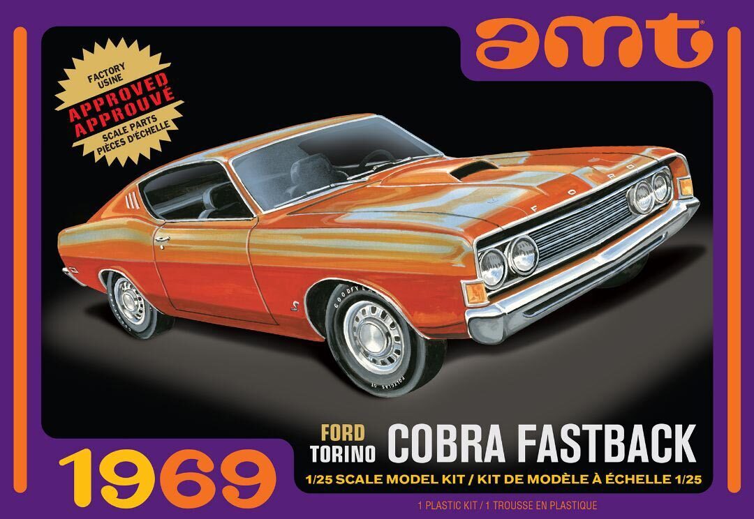 AMT1217M AMT 1/25 1969 Ford Torino Cobra Fastback 2T Plastic Model Kit AMT
