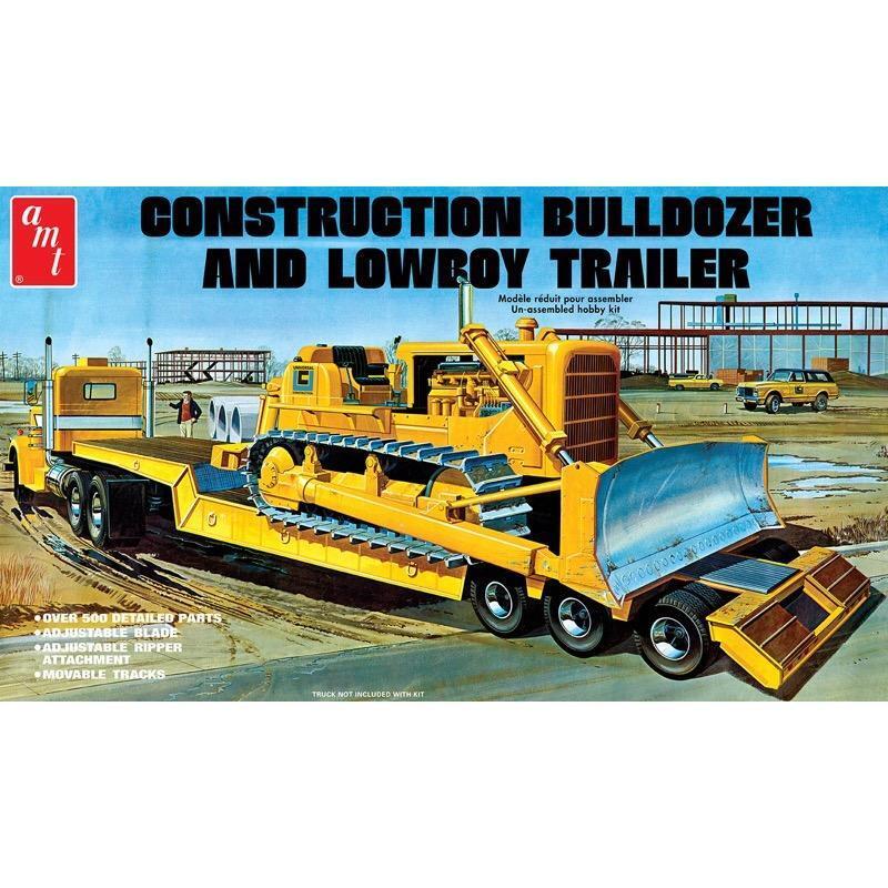 AMT1218 AMT 1/25 Lowboy Trailer & Bulldozer Combo Plastic Model Kit AMT