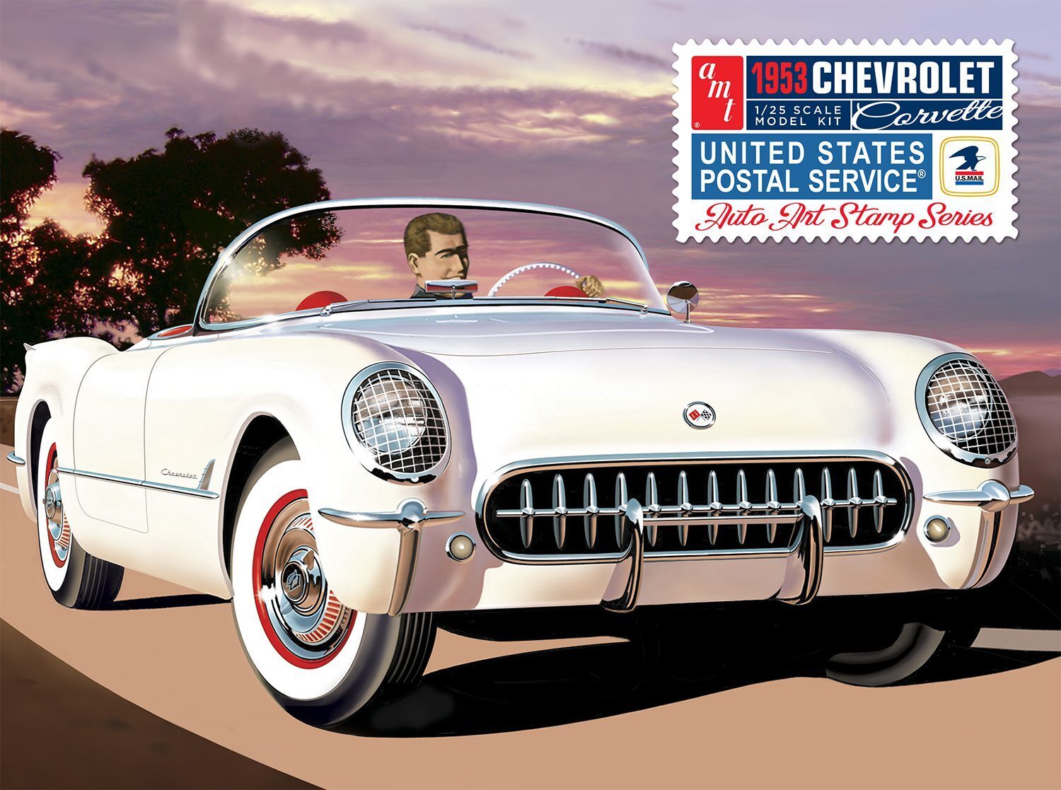 AMT1244 AMT 1/25 1953 Chevy Corvette (USPS Stamp Series) Plastic Model Kit AMT