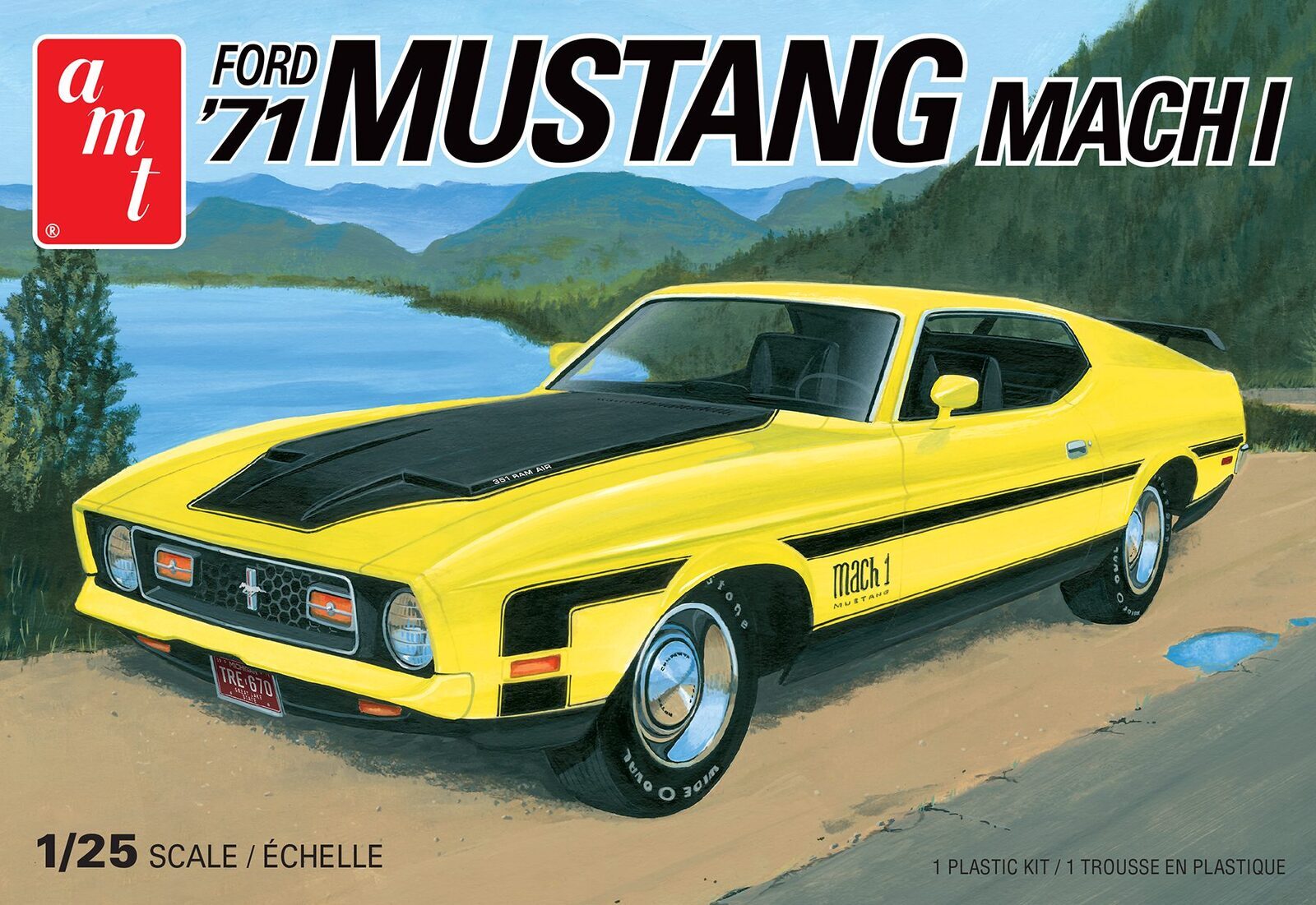 AMT1262M AMT 1/25 1971 Ford Mustang Mach I Plastic Model Kit AMT