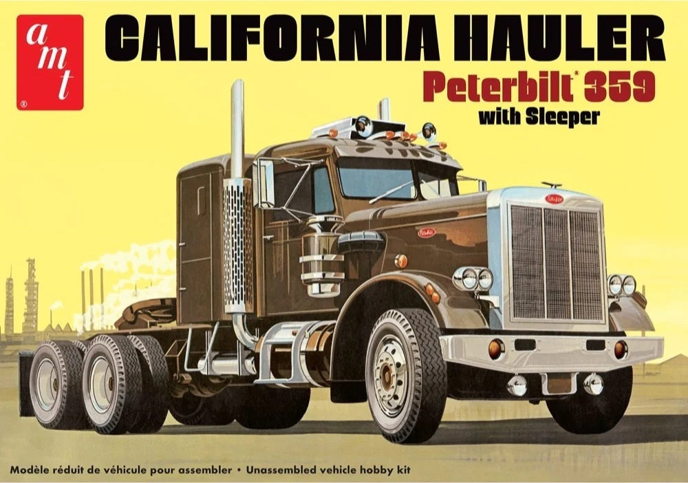 AMT1327 AMT 1/25 Peterbilt 359 California Hauler w/Sleeper Plastic Model Kit AMT