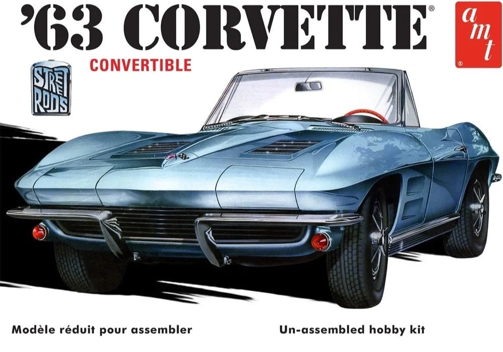AMT1335M AMT 1/25 1963 Chevy Corvette Convertible Plastic Model Kit AMT