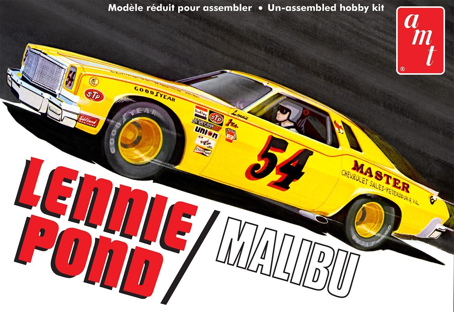 AMT1352 AMT 1/25 Lennie Pond 1974 Chevy Malibu Stock Car Plastic Model Kit AMT