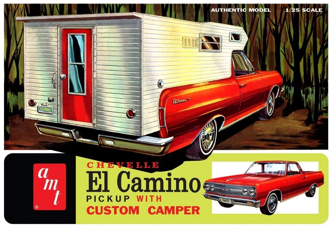 AMT1364 AMT 1/25 1965 Chevy El Camino w/Camper Plastic Model Kit AMT