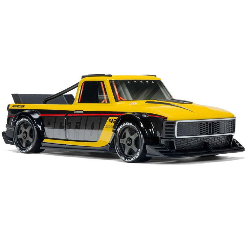 Arrma Infraction Grom 3S BLX 4X4 1/12 All-Road Truck, RTR, Yellow ARA2315ST2