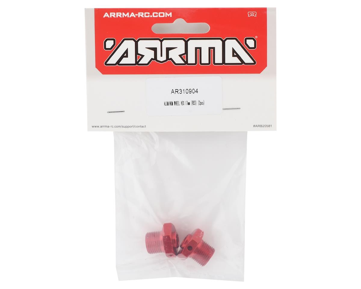 ARA310904 Arrma Aluminum Wheel Hex, 17mm Red 2pcs, AR310904 ARRMA