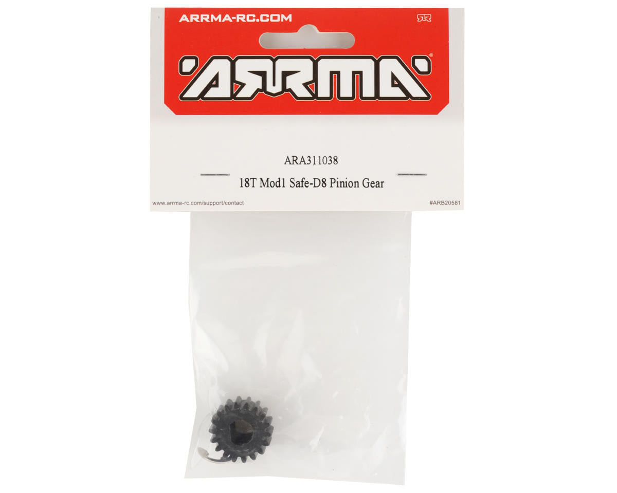 ARA311038 Arrma 18T Mod1 Safe-D8 Pinion Gear, AR311038 ARRMA