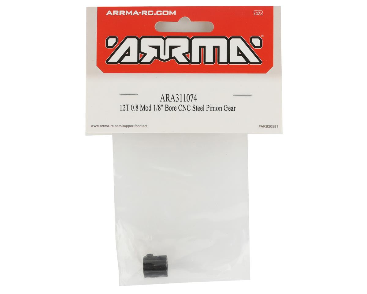ARA311074 Arrma 12T 0.8Mod 1/8 Bore CNC Steel Pinion Gear, AR311074 ARRMA
