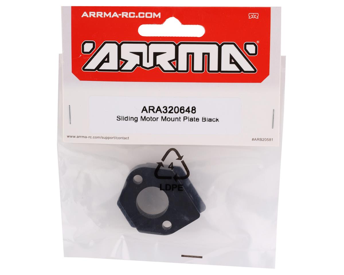 ARA320648 Arrma Aluminium Sliding Motor Mount Plate, Black, AR320648 ARRMA