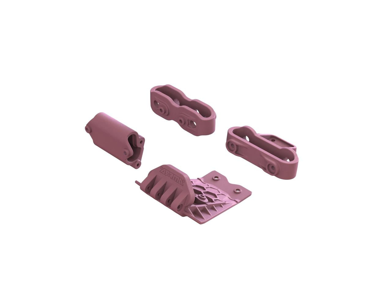 ARA320783 Arrma Lower Skid And Bumper Mount Set, Pink, Gorgon ARRMA