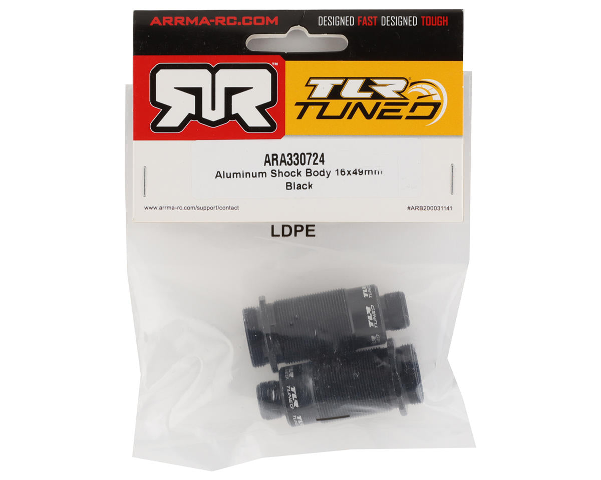 ARA330724 Arrma TLR Tuned 16x49mm Black Aluminum Shock Body, AR330724 ARRMA