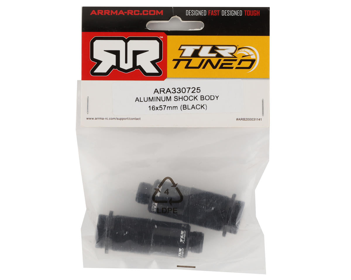 ARA330725 Arrma TLR Tuned 16x57mm Black Aluminum Shock Body, AR330725 ARRMA