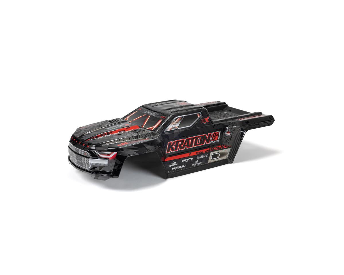 ARA409010 Arrma Kraton 8S Painted Decalled Trimmed Body, Black with Red Decals ARRMA