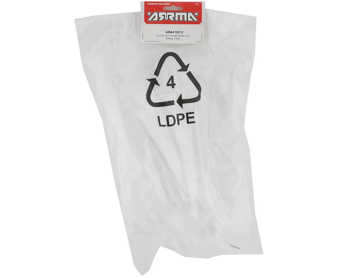 ARA410012 Arrma Felony 6S Trimmed Splitter And Diffuser, Clear, AR410012 ARRMA