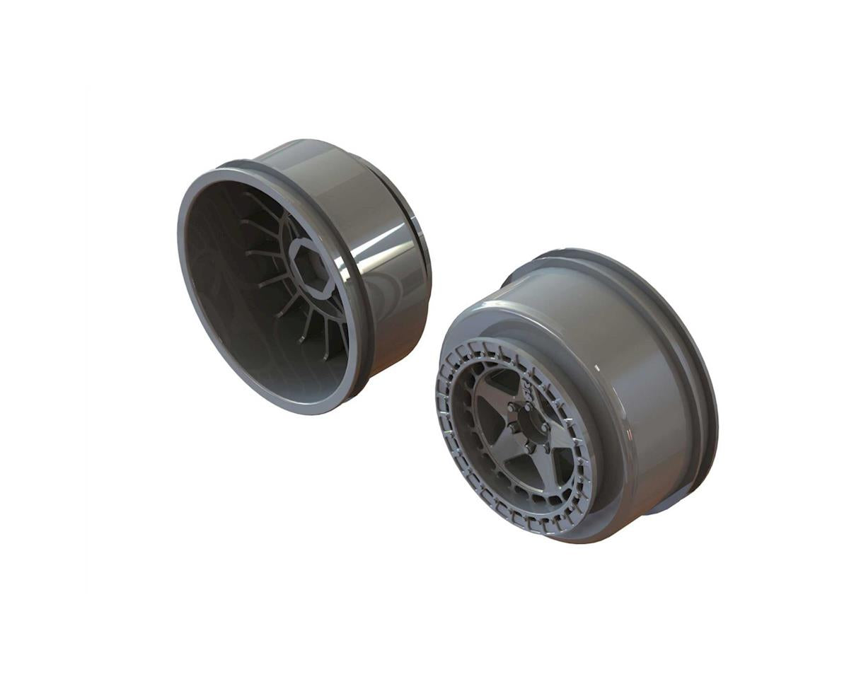 ARA510126 Arrma SC 2.2in / 3.0in Wheel 14mm Hex Gun Metal, 2pcs, AR510126 ARRMA