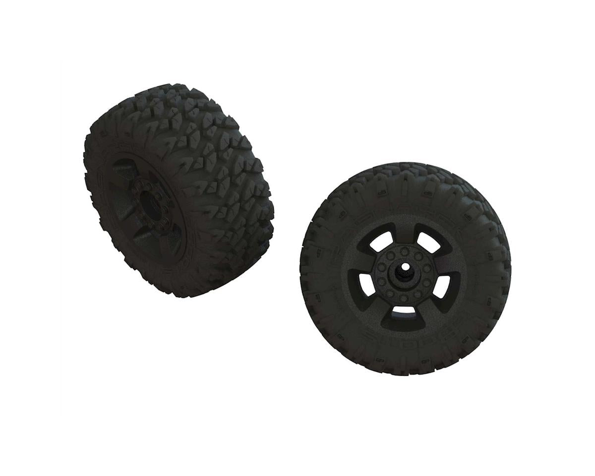 ARA550052 Arrma Dboots Ragnarok MT Tire Set, Mounted, Black 2pcs, AR550052 ARRMA