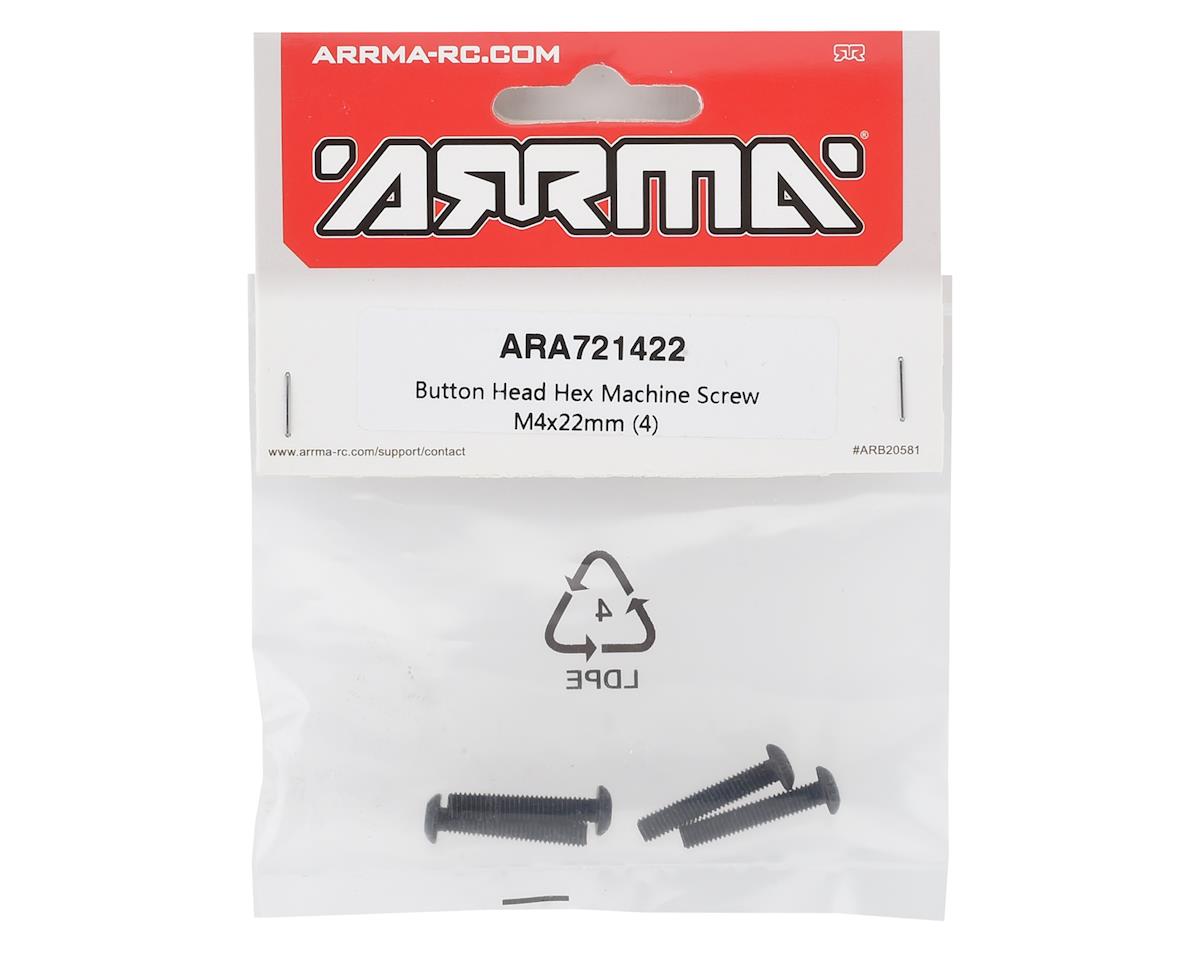 ARA721422 Arrma Button Head Hex Machine Screw M4x22mm (4), AR721422 ARRMA