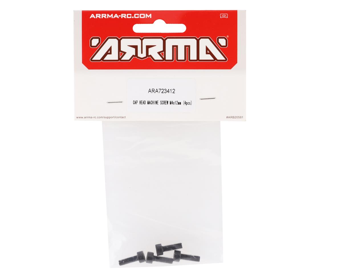 ARA723412 Arrma Cap Head Machine Screw M4x12mm, 4pcs, AR723412 ARRMA